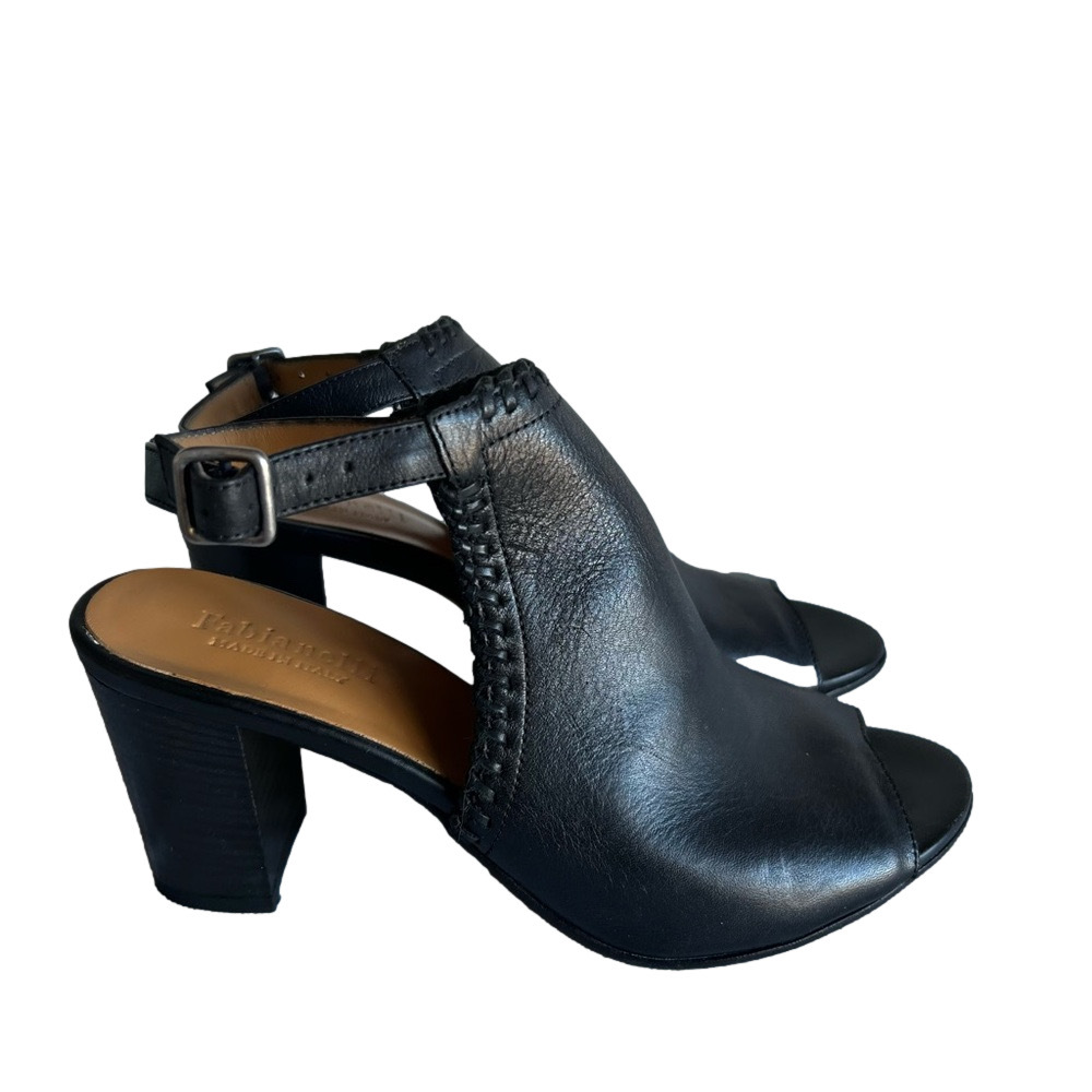 Fabianelli Women's Stacked Heel Open Toe Shoe Size 40 aka 9 #B1849A